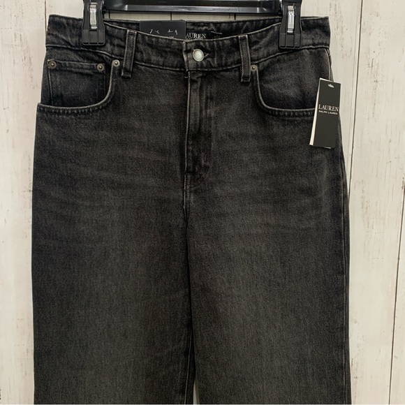 Lauren Ralph Lauren Wide Leg Mid Rise Non Stretch Jeans Creased Easy W27 Size 4 - Picture 3 of 15
